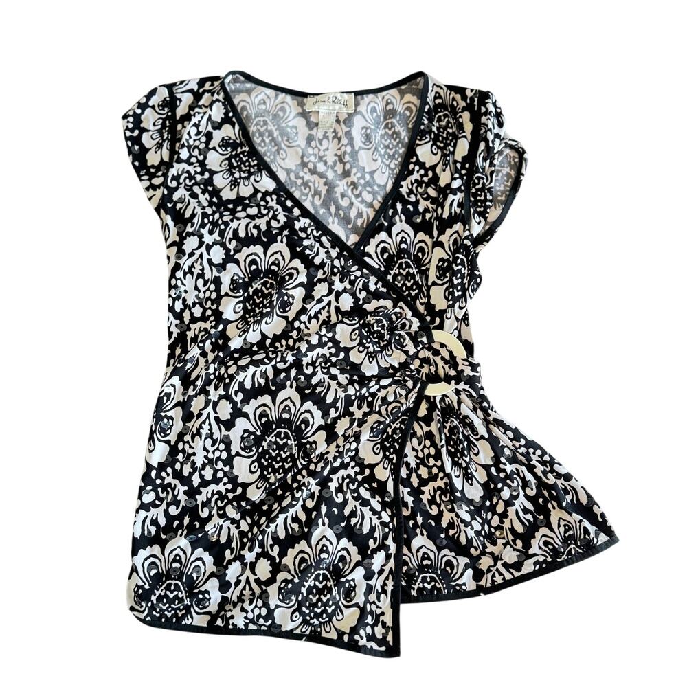 Joseph Ribkoff Women’s Top Size 14 Black White Pullover